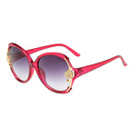 Fashion Women Flower Decoration Shades Sunglasses Integrated UV Glasses