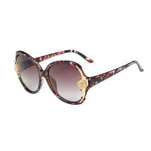 Fashion Women Flower Decoration Shades Sunglasses Integrated UV Glasses