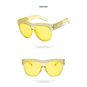 Rhinestone Square Sunglasses Women