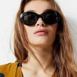 Oval Sunglasses Women Vintage Yellow Pink Lens Glasses