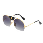 Fashion Women Men Metal Frame Shades Sunglasses Integrated UV Glasses